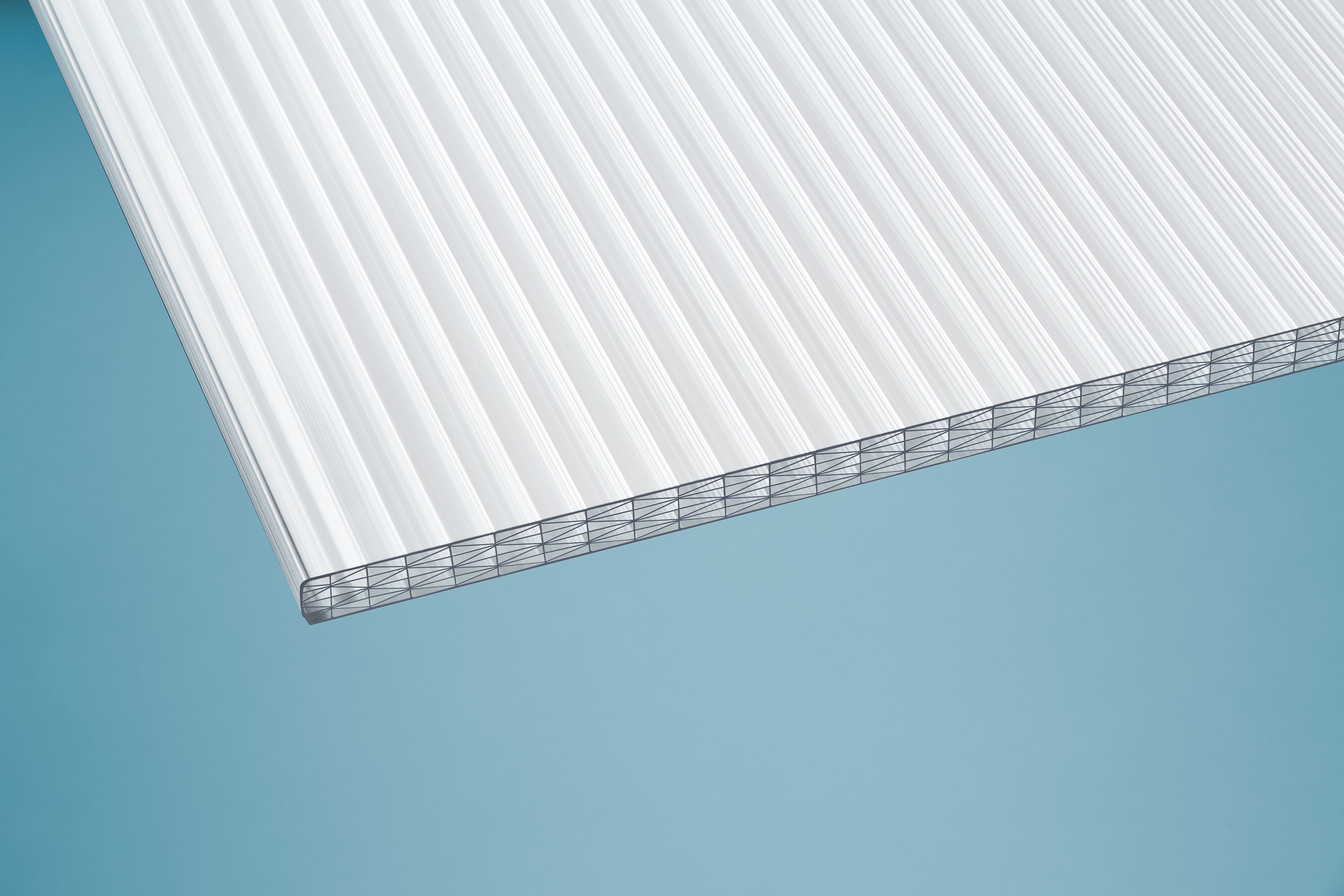 Polycarbonat Hohlkammerplatten 25 mm sun stop opal-weiß