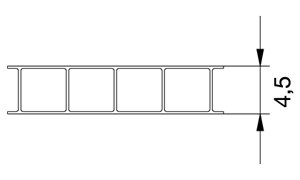Polycarbonat Universal-Stegplatten 4,5 mm für Gewächshäuser 150 x 70 cm