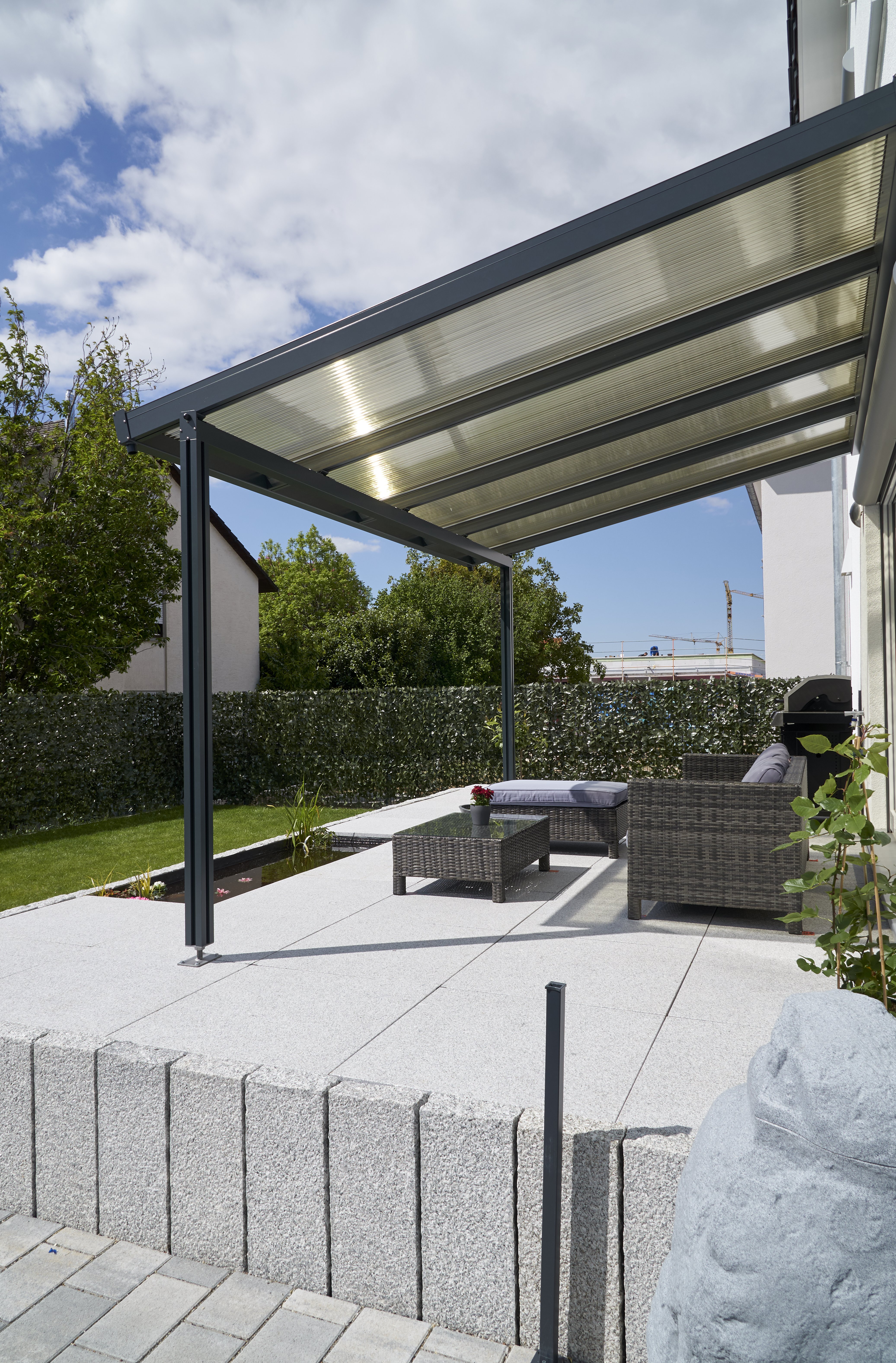 Gutta Premium Terrassendach | Dachtiefe 406 cm