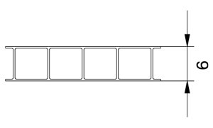 Polycarbonat Universal-Stegplatten 6 mm für Gewächshäuser 150 x 70 cm