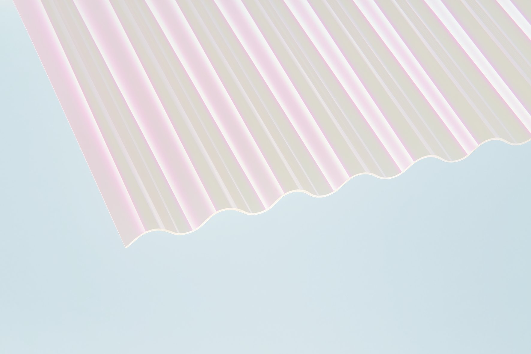 Acryl Wellpllaten Sinus 76/18 Sunstop glatt opal 3 mm