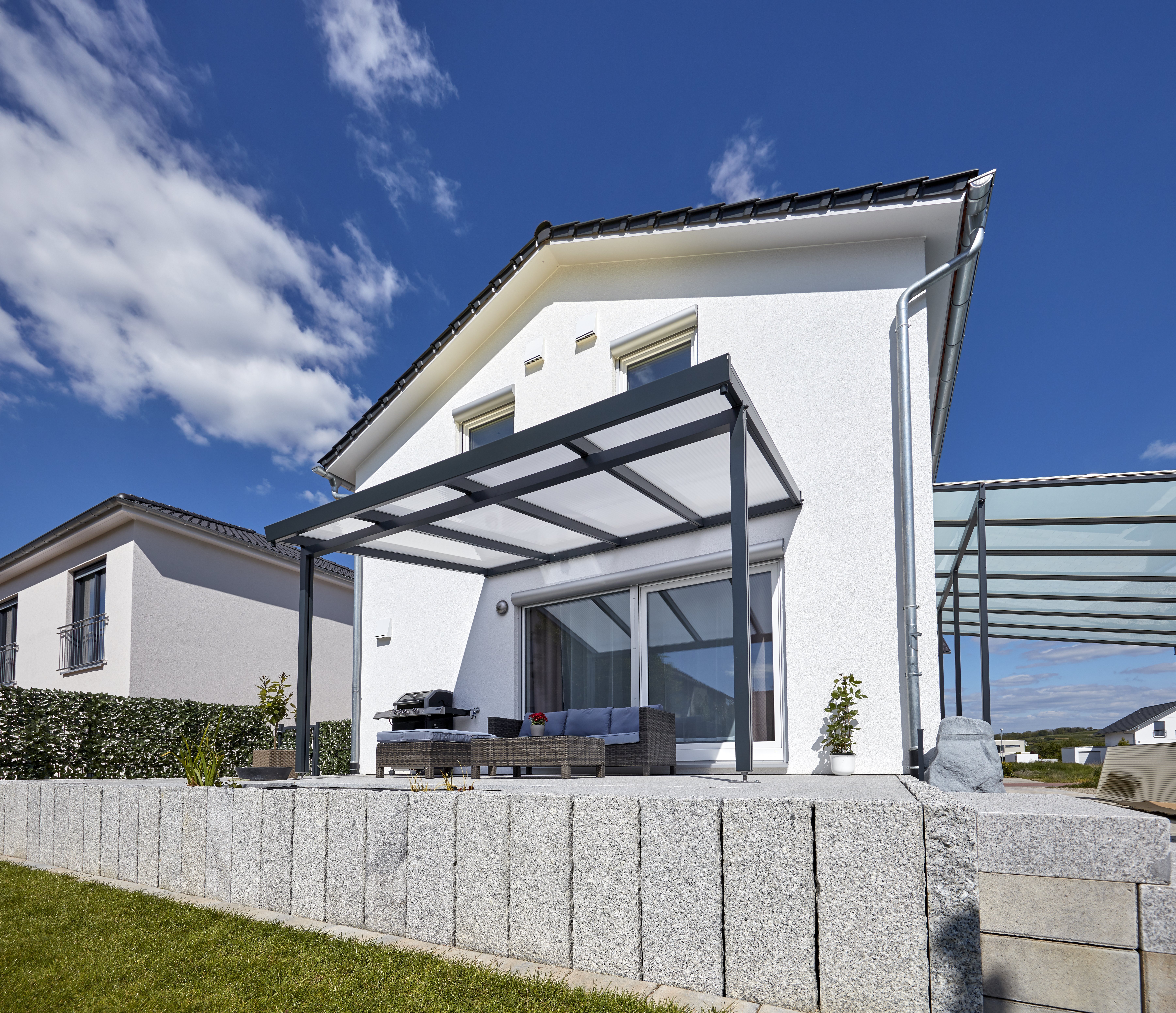 Gutta Premium Terrassendach | Dachtiefe 406 cm