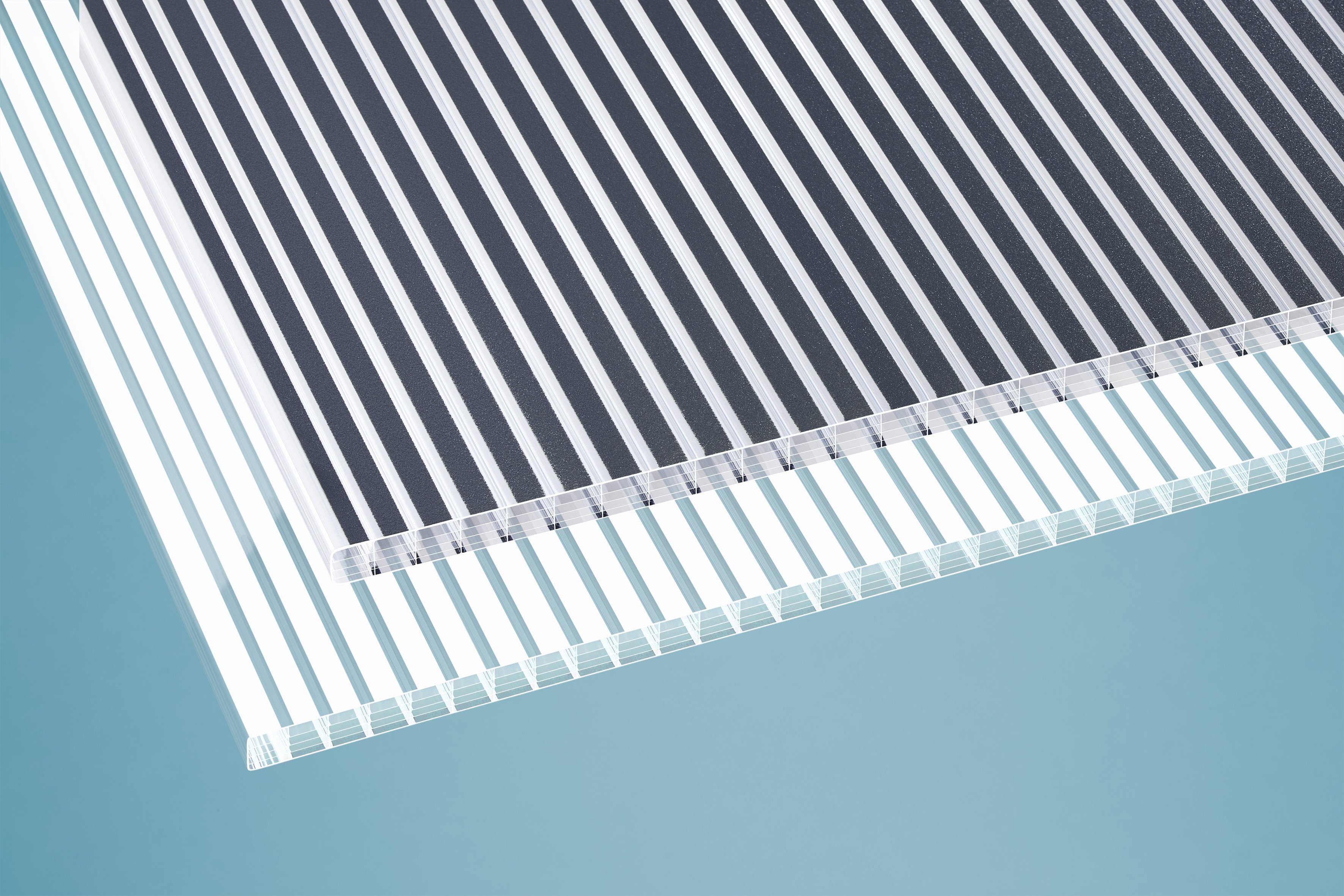 Gutta Polycarbonat Stegplatten 16 mm - Zebraplatte weiß