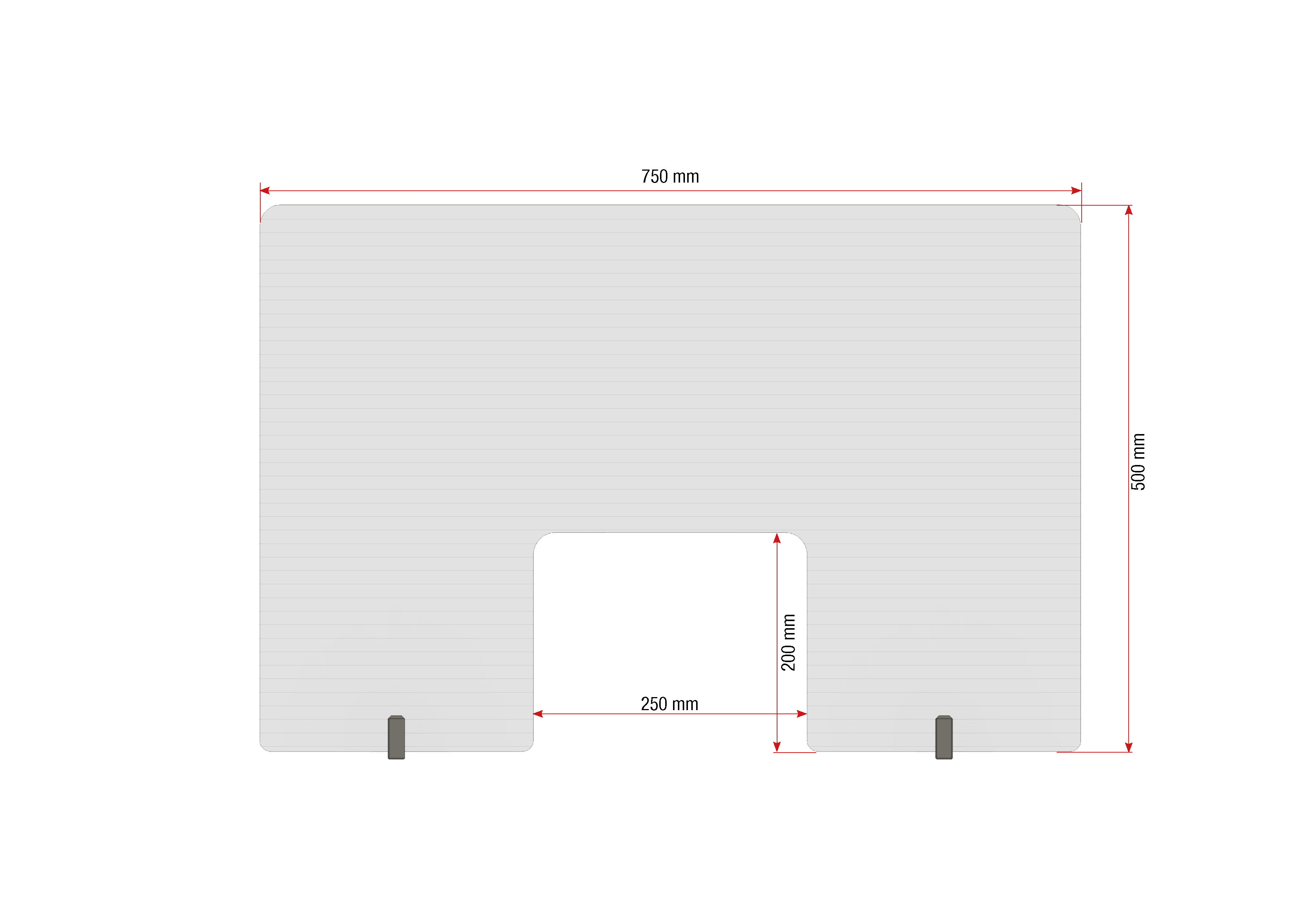 Gutta Spuckschutzwand mit Durchreiche 750 x 500 mm