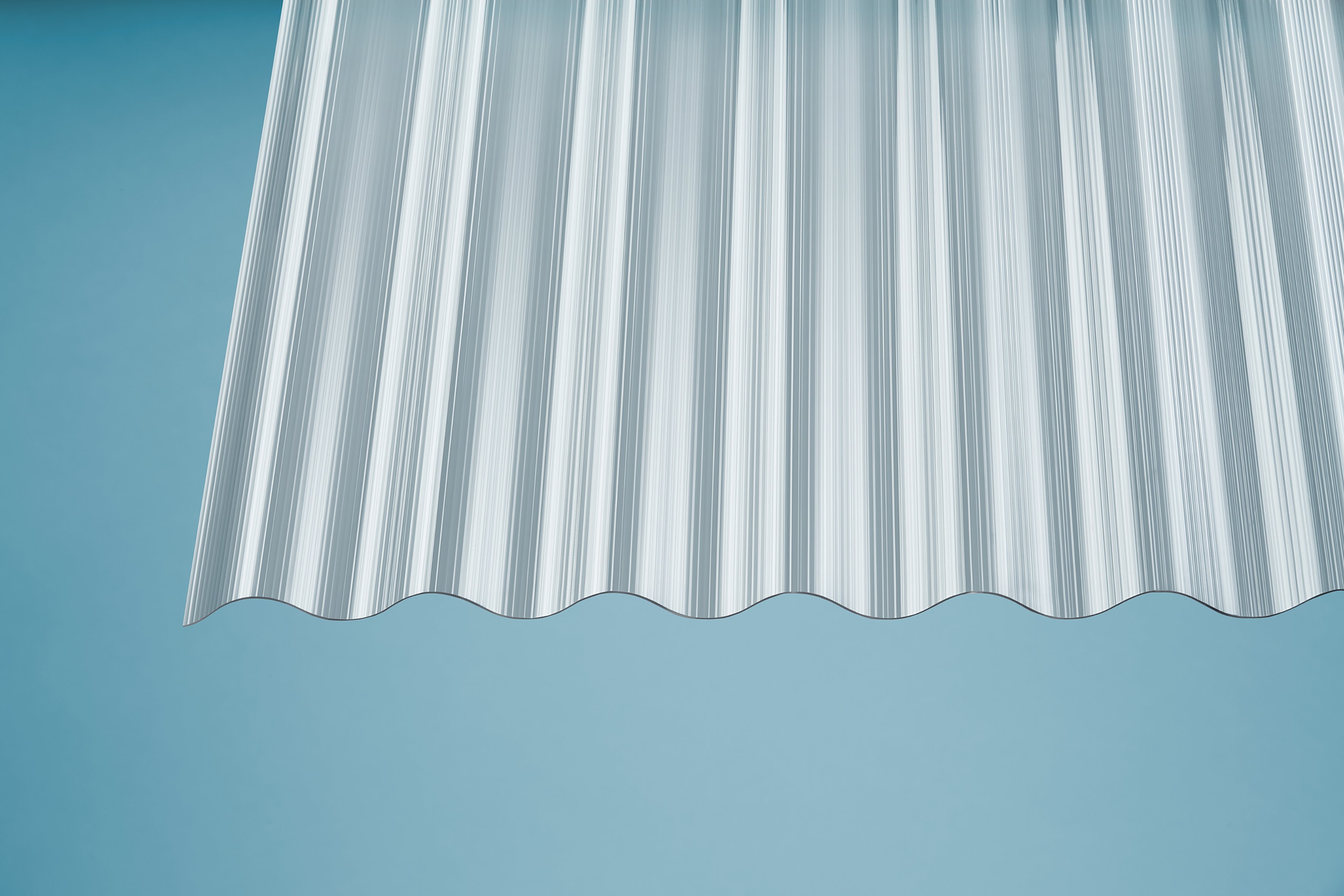 Polycarbonat Wellplatten Sinus 76/18 gerillt 1,4 mm klar