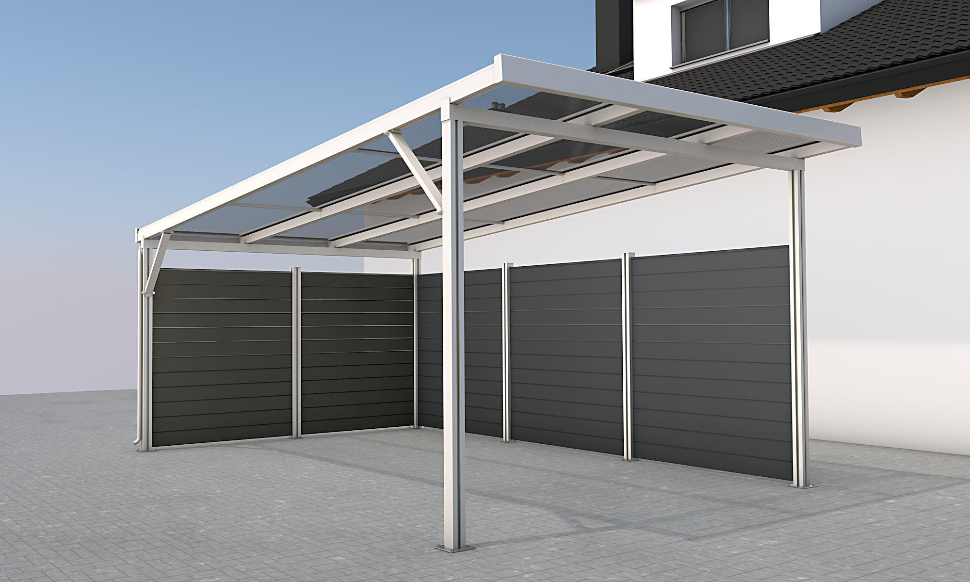 Rückwand Carport Premium
