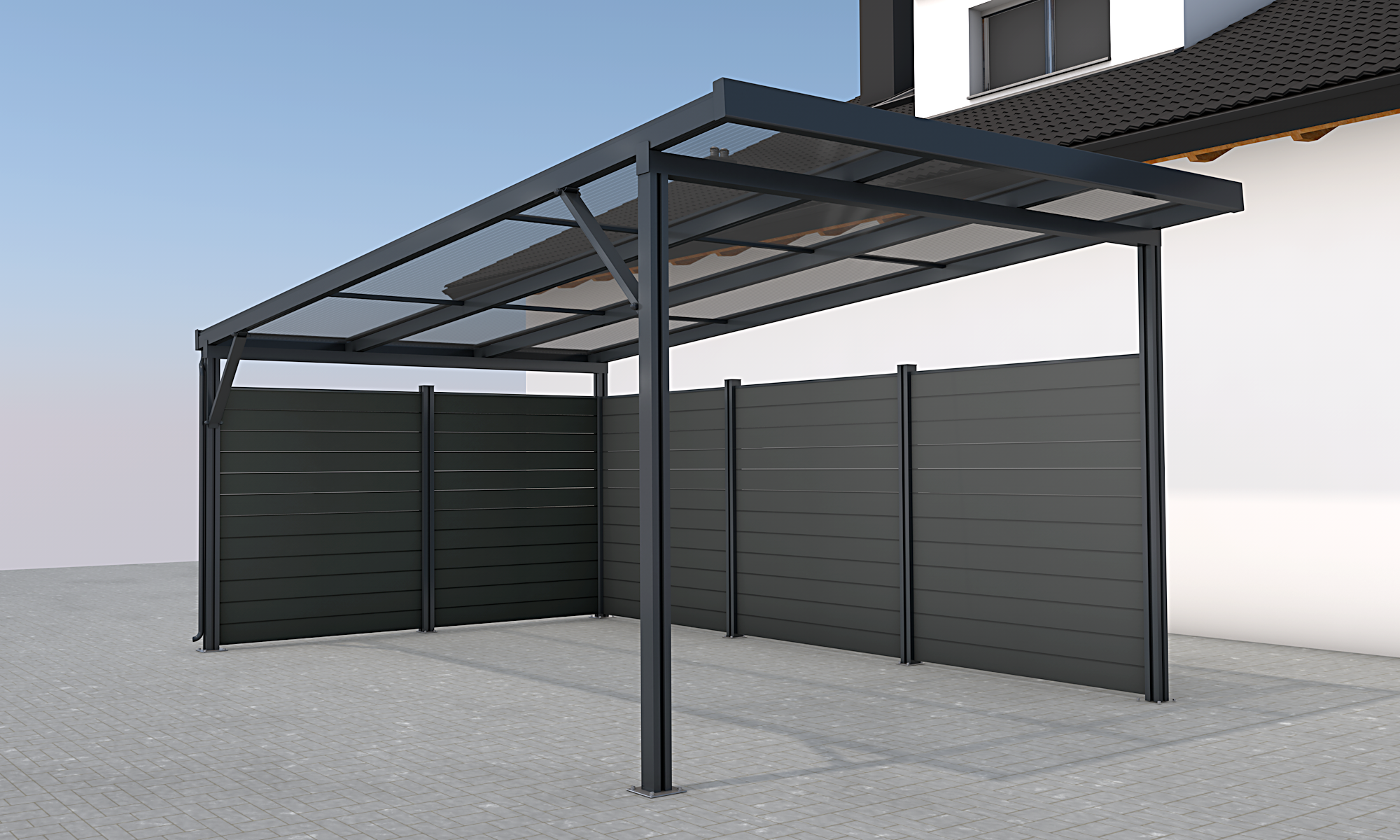 Rückwand Carport Premium