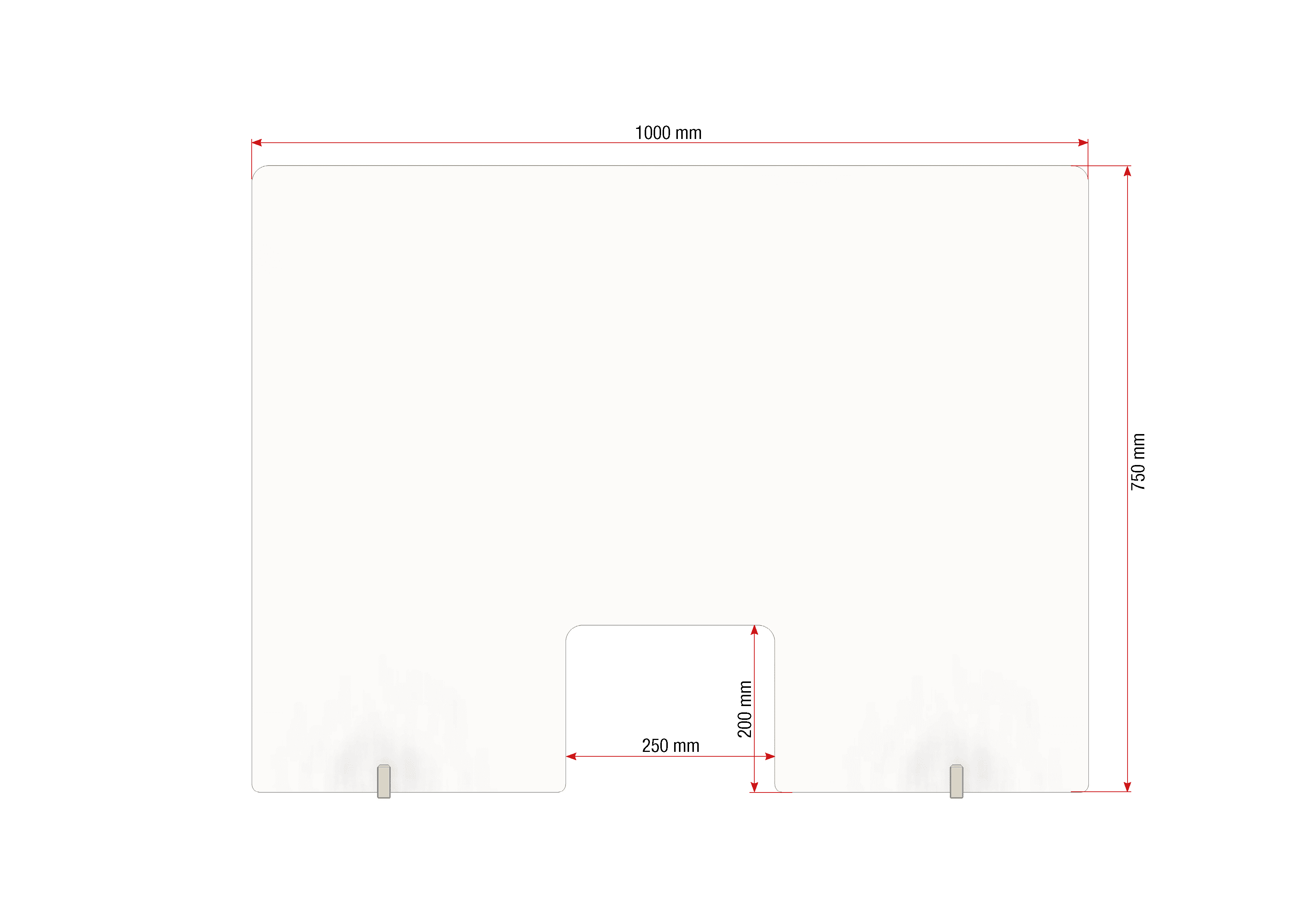 Gutta Spuckschutzwand mit Durchreiche 1000 x 750 mm