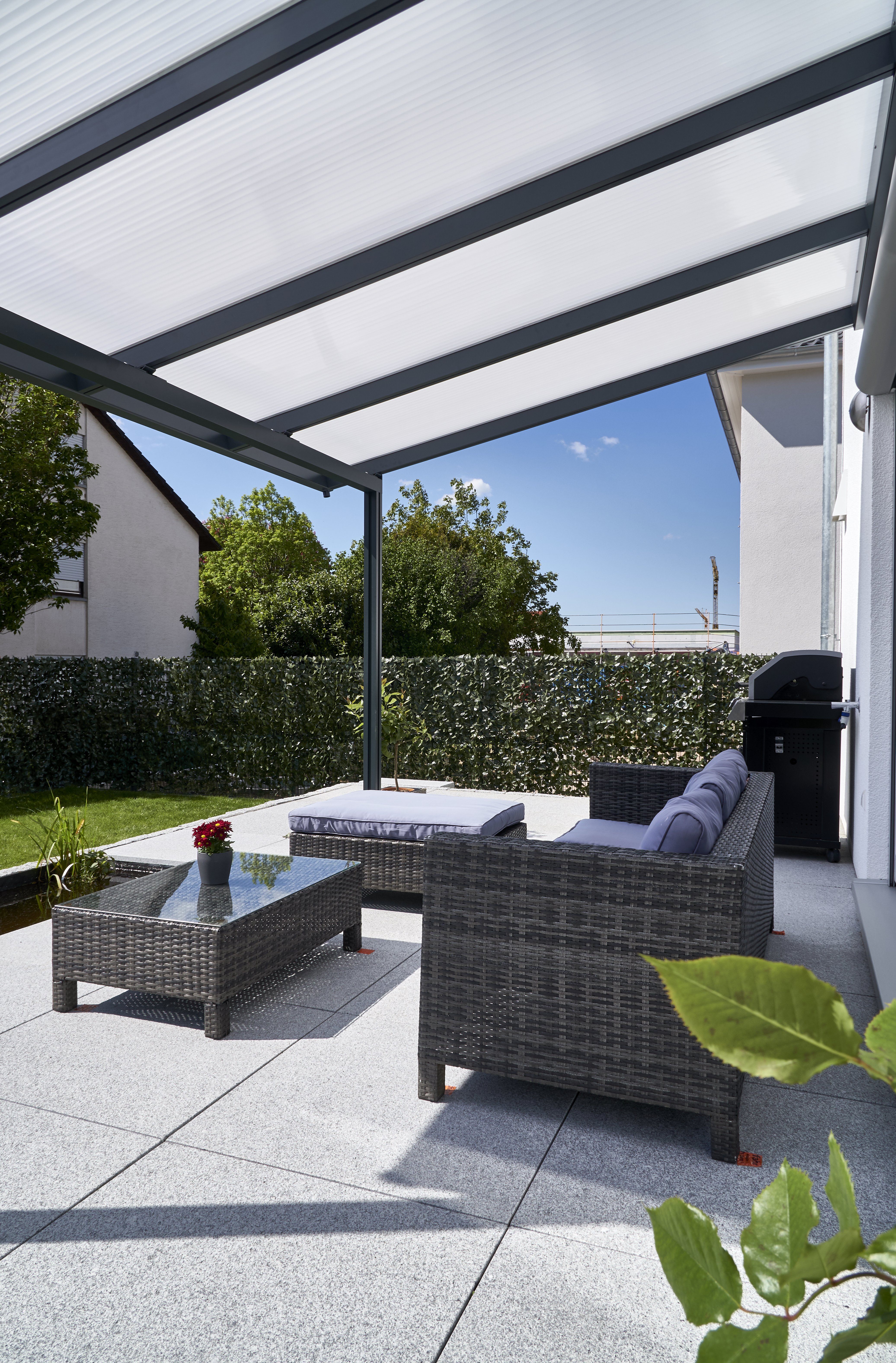 Gutta Premium Terrassendach | Dachtiefe 506 cm