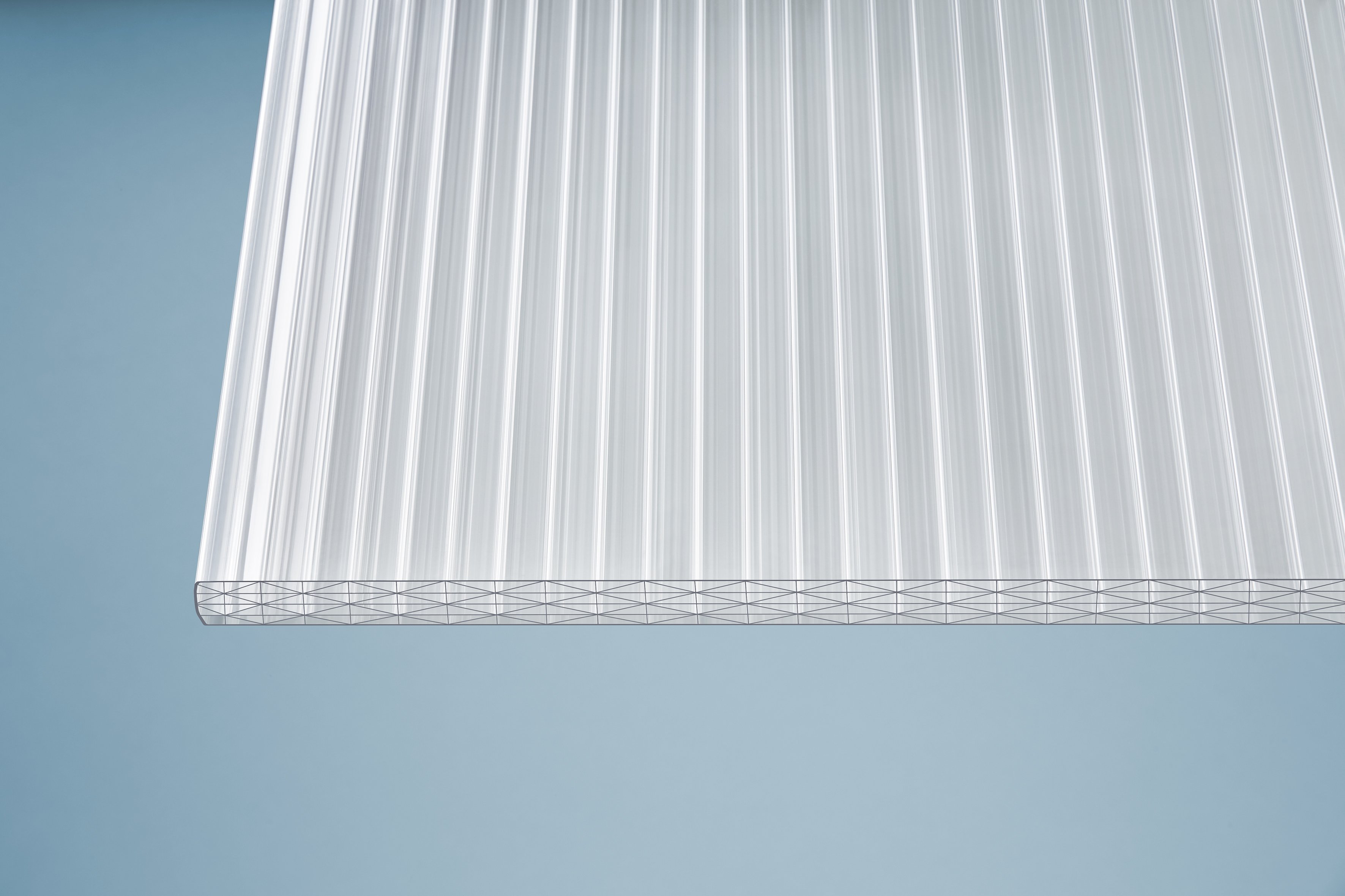 Polycarbonat Hohlkammerplatten 25 mm sun stop opal-weiß
