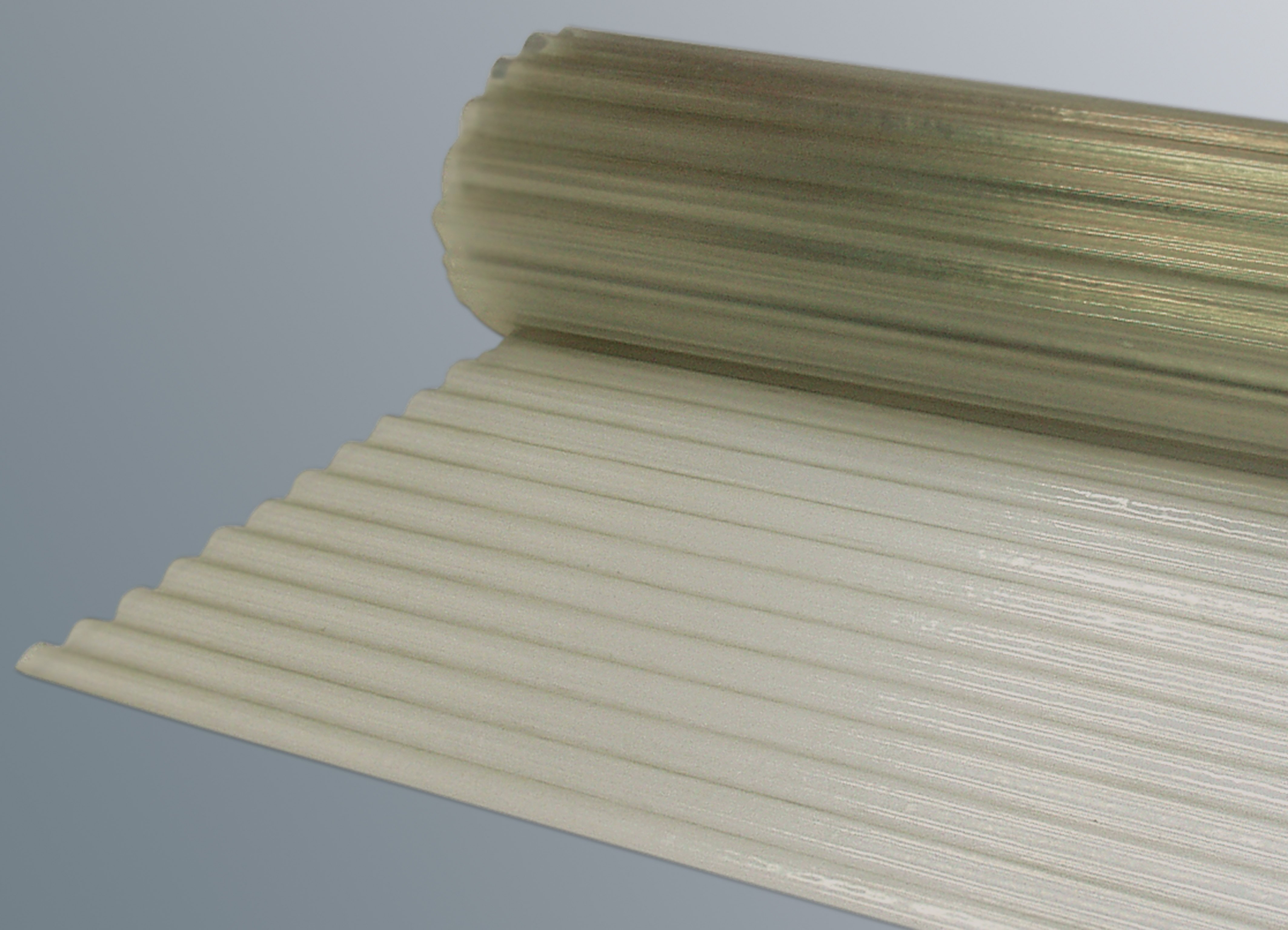 Polyester Lichtwellbahn natur transparent - Kurzrollen 5 und 10 lfm. Polyester Lichtwellbahn natur transparent - Kurzrollen 5 und 10 lfm.