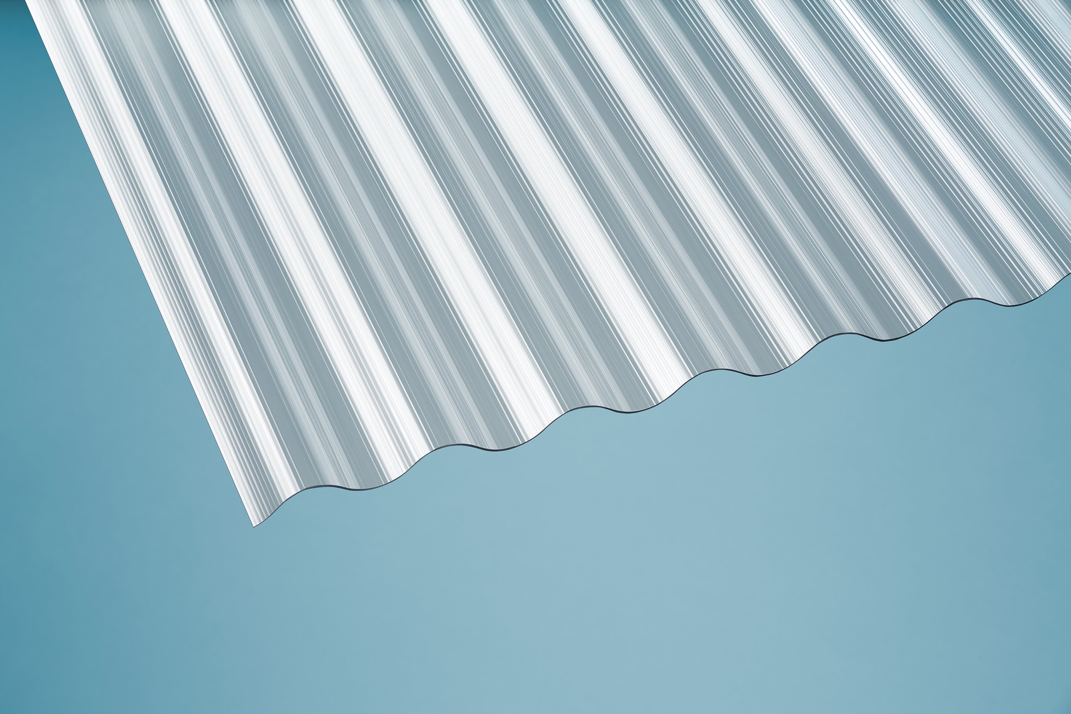 Polycarbonat Wellplatten Sinus 76/18 gerillt 1,4 mm klar