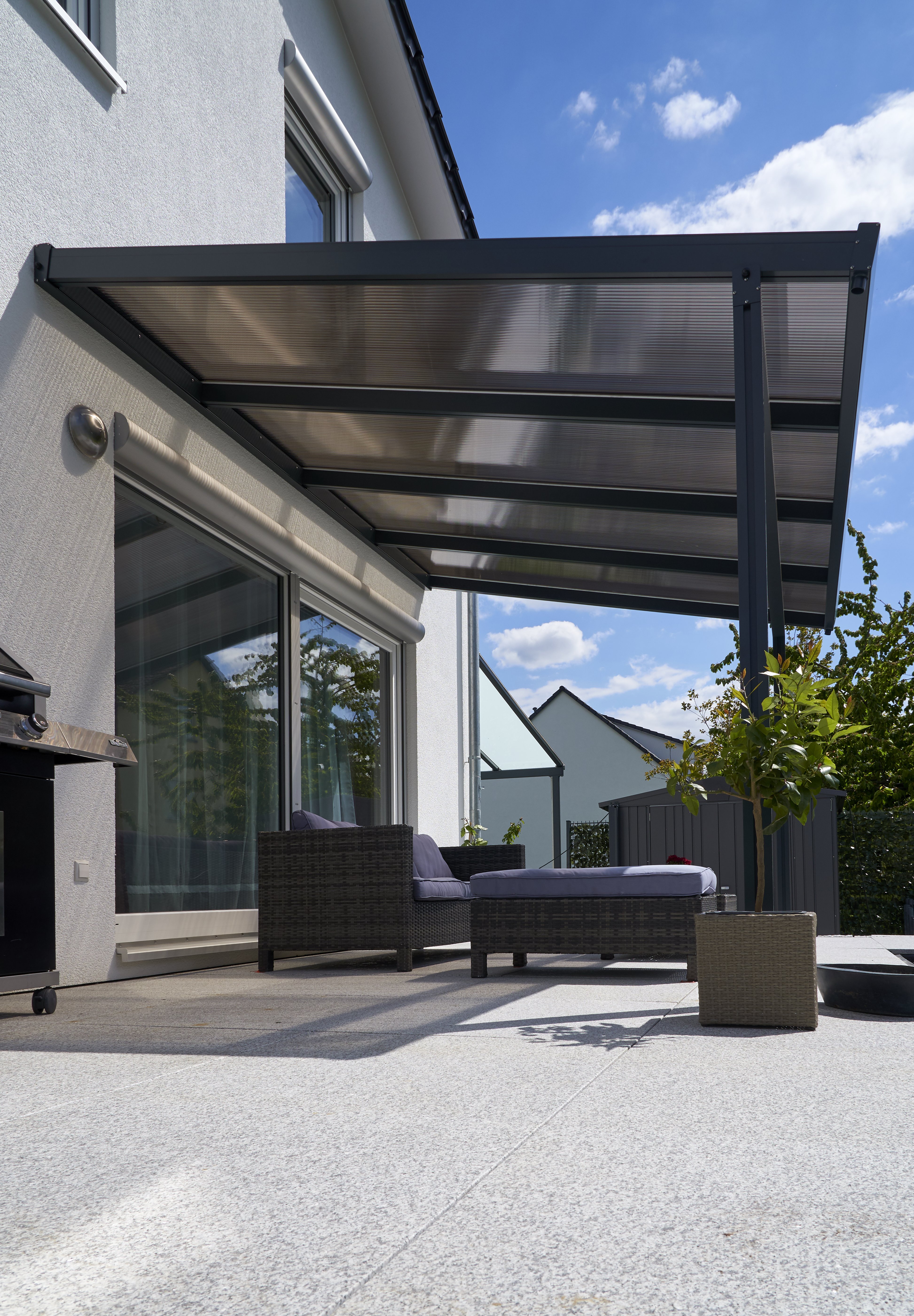Gutta Premium Terrassendach | Dachtiefe 406 cm