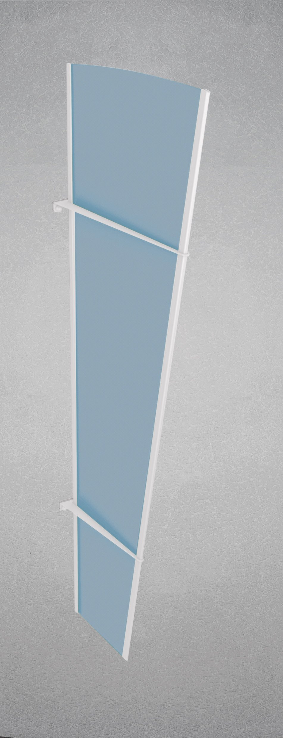 Seitenteil L weiss - satiniert blau Seitenteil L weiss - satiniert blau