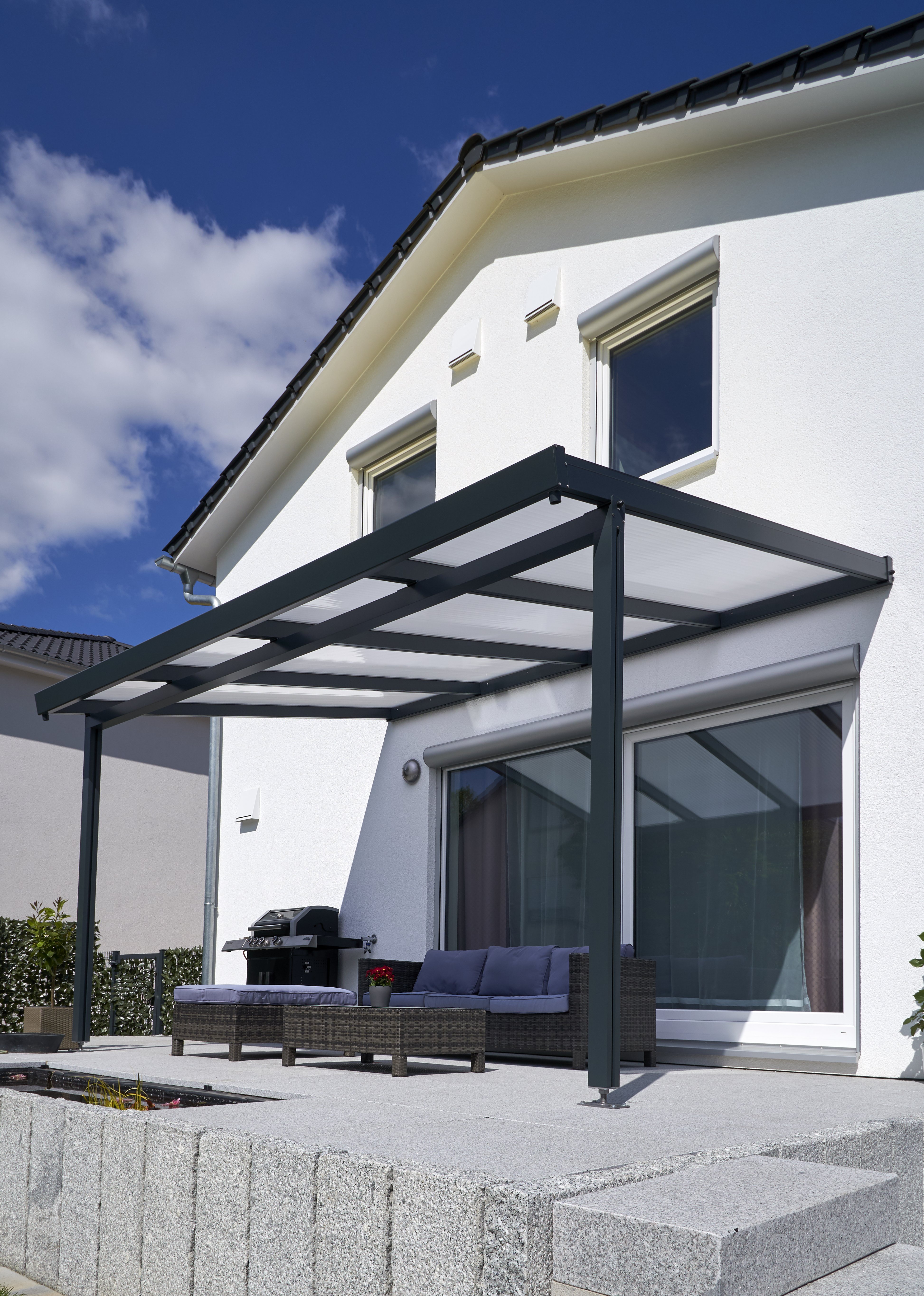 Gutta Premium Terrassendach | Dachtiefe 406 cm | 4102 mm | Acryl bronce |  anthrazit | 4295148