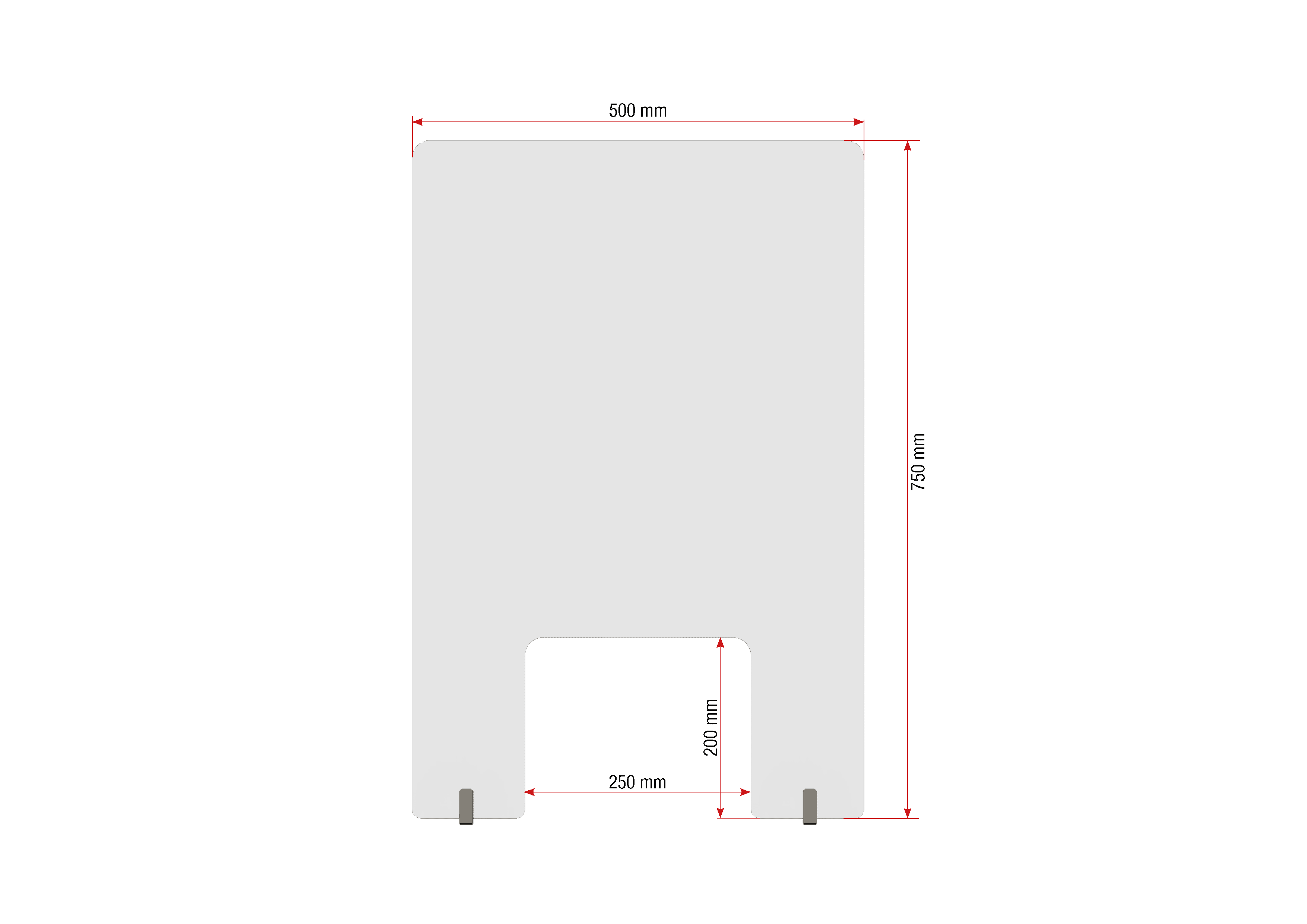 Gutta Spuckschutzwand mit Durchreiche 500 x 750 mm