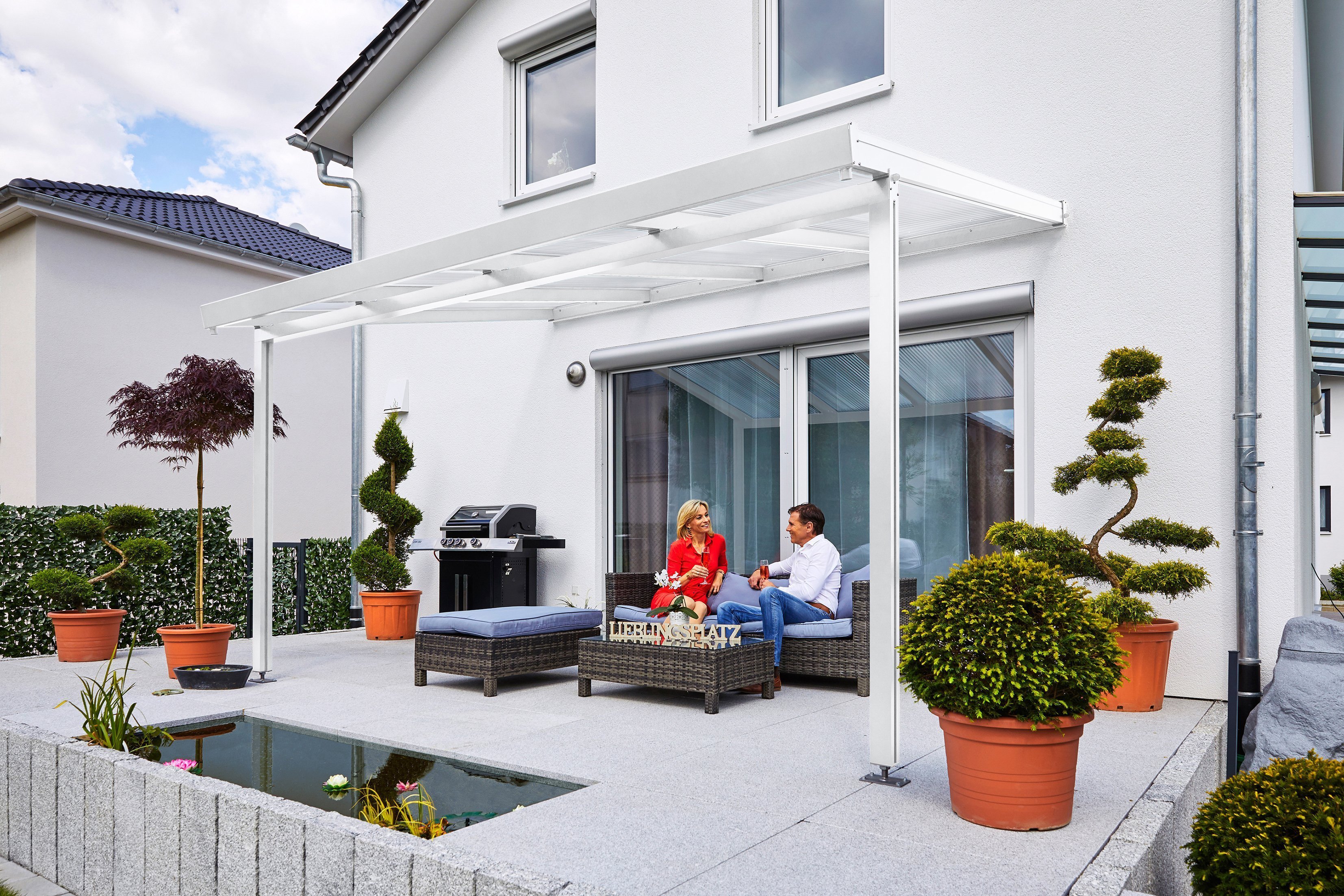 Gutta Premium Terrassendach | Dachtiefe 506 cm