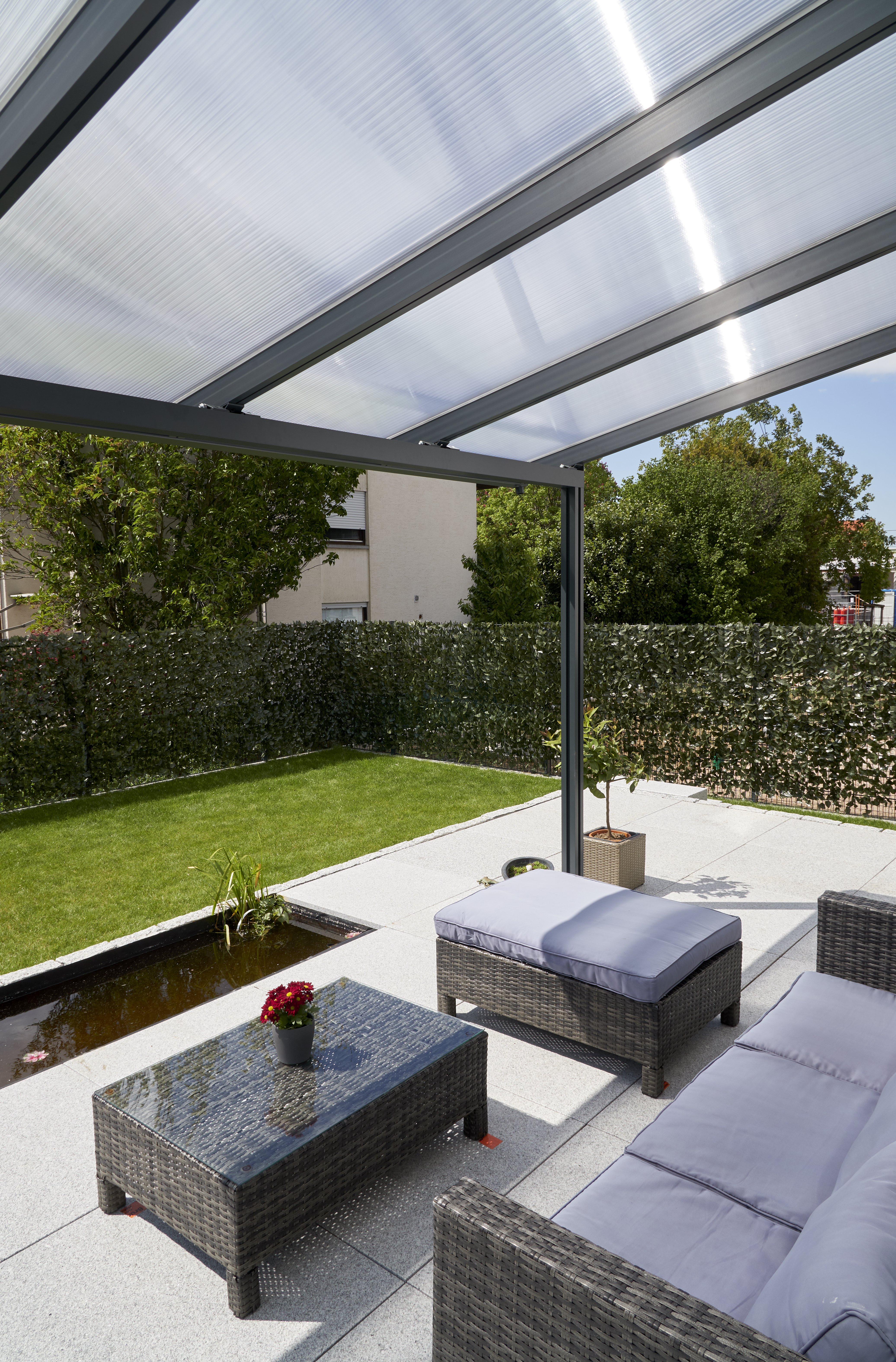 Gutta Premium Terrassendach | Dachtiefe 506 cm